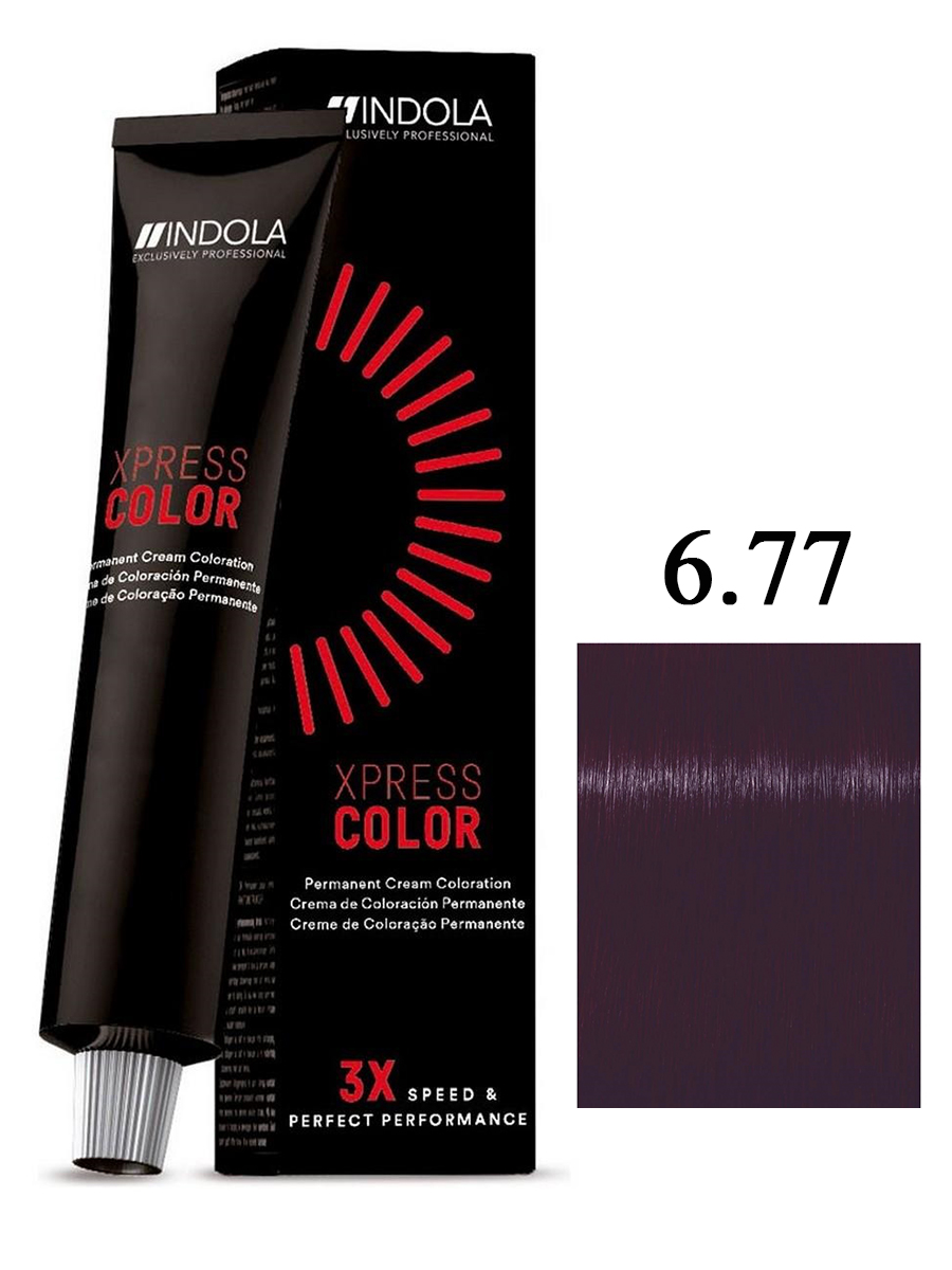 фото Крем-краситель indola xpress color 6.77 темный русый фиолетовый экстра 60 мл