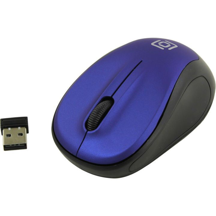 фото Беспроводная мышь oklick 665mw black/синий (1000dpi) usb (3but)