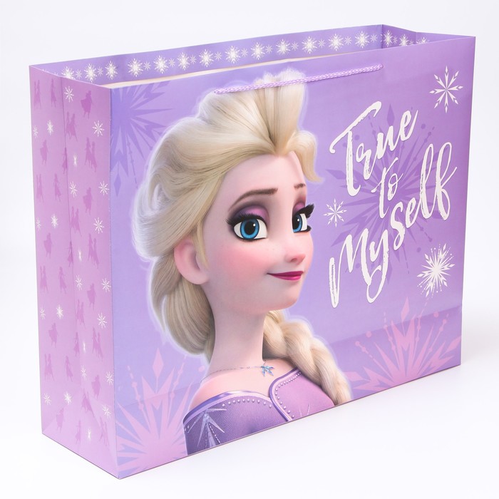 

Подарочный пакет Disney горизонтальный True to myself Холодное сердце 50х40х15, Фиолетовый