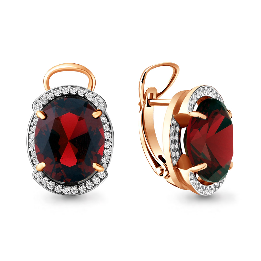 

Серьги из серебра с гранатом Aquamarine 4479685А_925_з, 4479685А_925_з