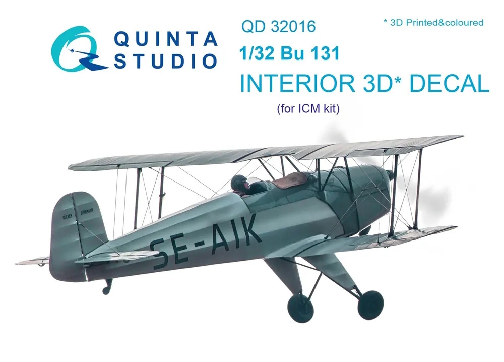 

QD32016 1/32 3D Декаль интерьера кабины Bu-131 для модели ICM, Однотонный