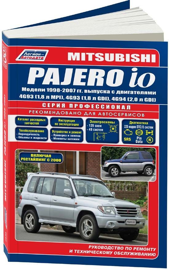 

Mitsubishi Pajero iO 1998-07 рестайлинг 2000 бенз. 4G93 (1,8 MPI) 4G93 (1,8 GDI) ...