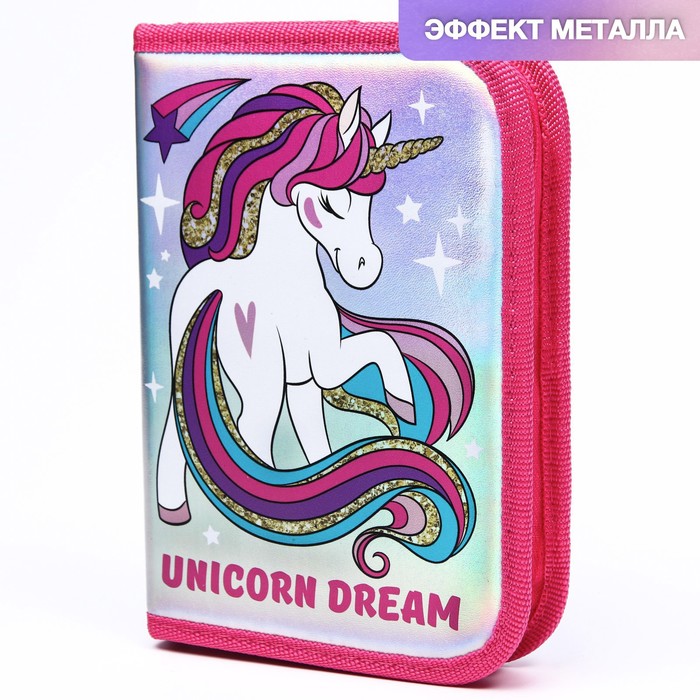 Пенал 1 секция откидная планка 130*190 кож.зам ПКЗ 07 Минни Маус Unicorn dream,love