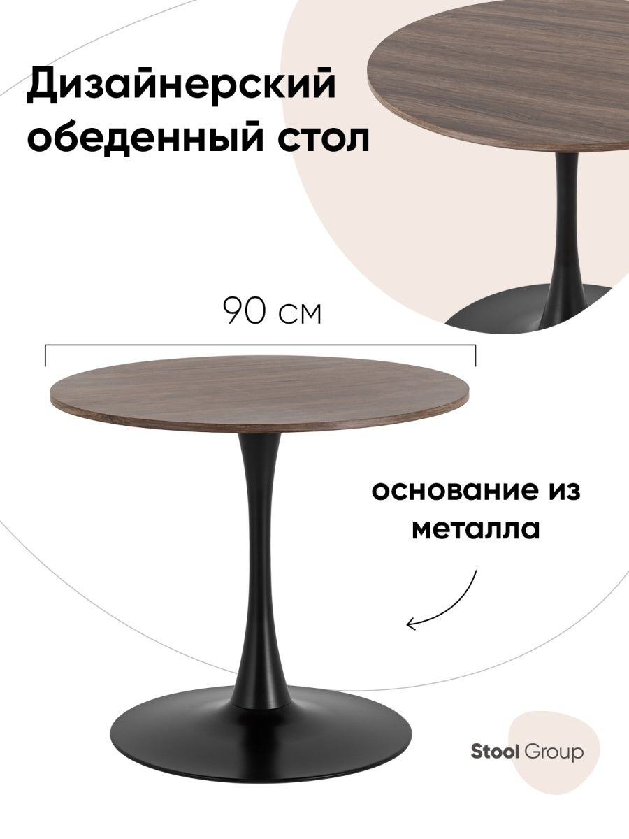 фото Стол обеденный strong round, 90х90, орех stool group