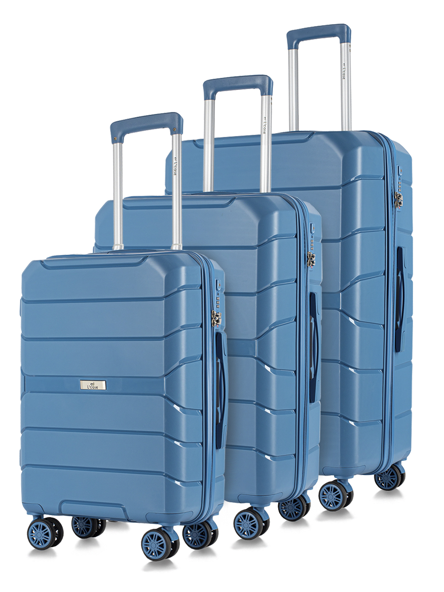 

Комплект чемоданов унисекс L'Case Singapore синий S/M/L, SINGAPORE (S, M, L)