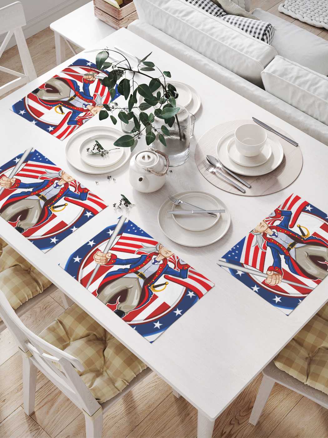 

Комплект салфеток JoyArty "Солдат Первой мировой" для сервировки стола (32х46 см, 4 шт.), Белый