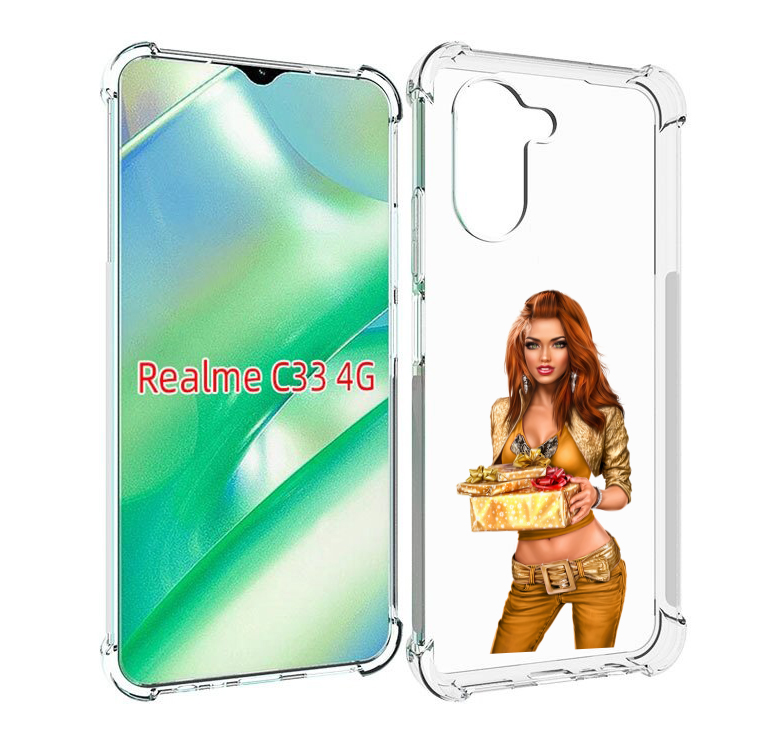 

Чехол MyPads золотая-девочка-с-подарком женский для Realme C33 4G, Прозрачный, Tocco