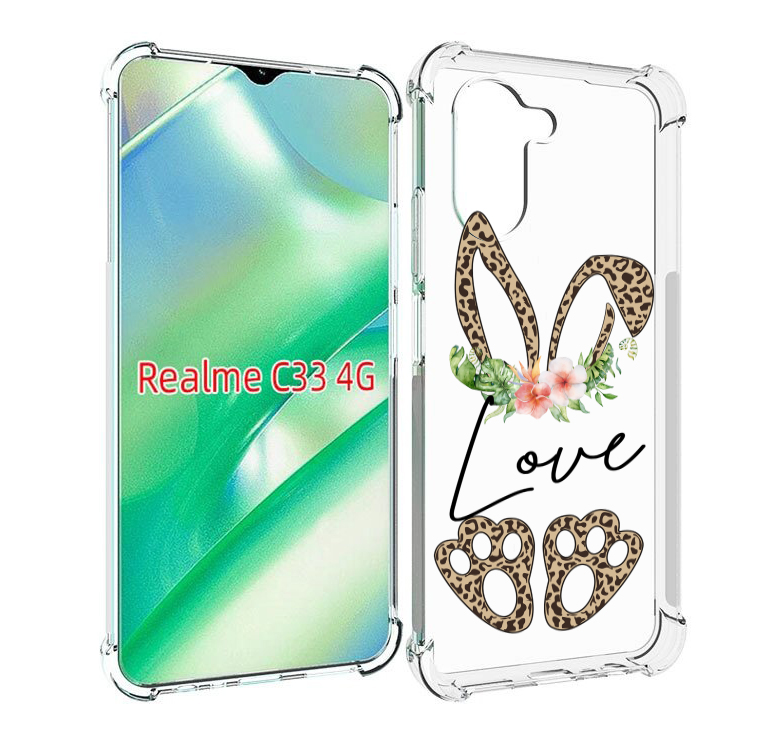 

Чехол MyPads золотые-лапки-и-ушки для Realme C33 4G, Прозрачный, Tocco