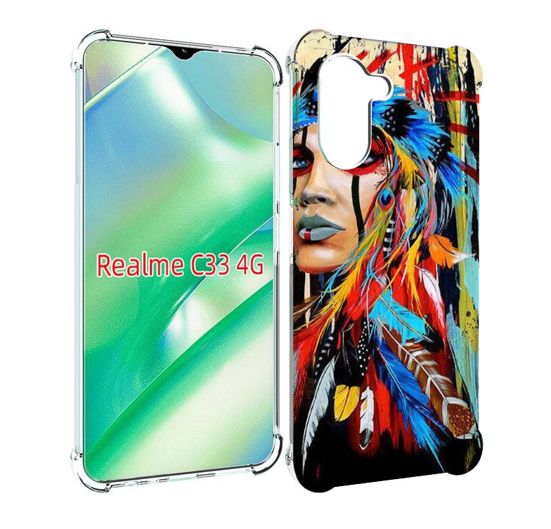 

Чехол MyPads индеец расписной для Realme C33 4G, Прозрачный, Tocco
