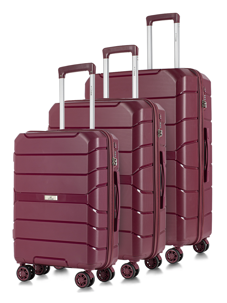 

Комплект чемоданов унисекс L'Case Singapore бордовый S/M/L, SINGAPORE (S, M, L)