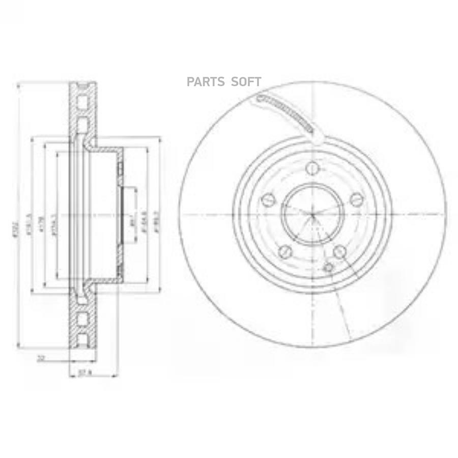 

BG9075 DELPHI Диск тормозной передний