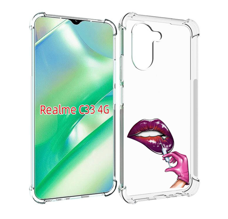 

Чехол MyPads качаем-губы для Realme C33 4G, Прозрачный, Tocco