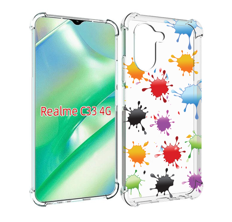 

Чехол MyPads кляксы для Realme C33 4G, Прозрачный, Tocco