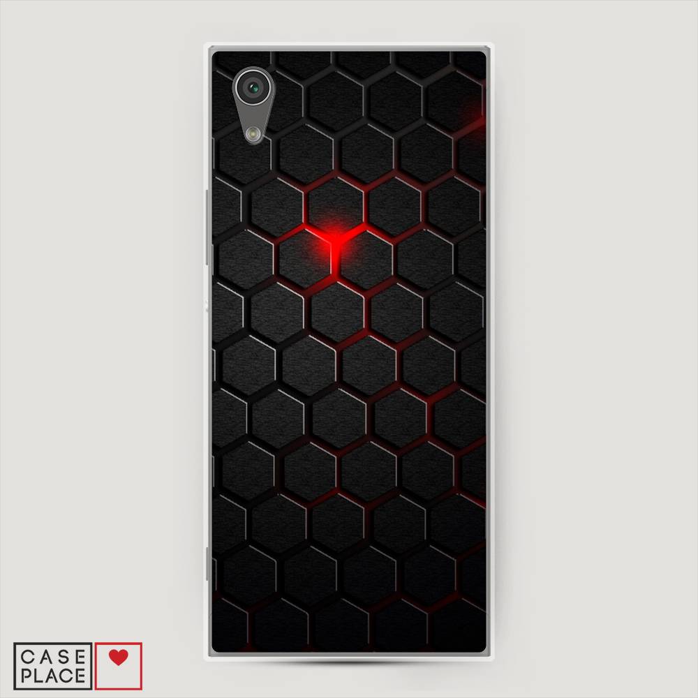 фото Чехол awog "фон соты красные" для sony xperia l1