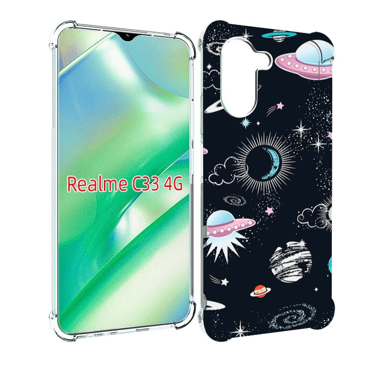 

Чехол MyPads космос-мини-картинки для Realme C33 4G, Прозрачный, Tocco