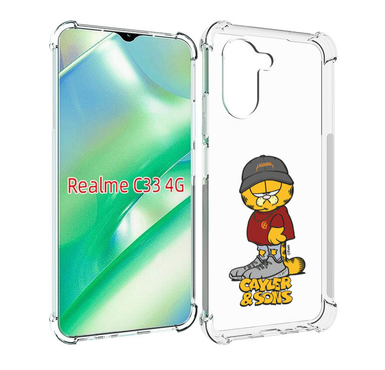 Чехол MyPads кот-в-кроссовках для Realme C33 4G