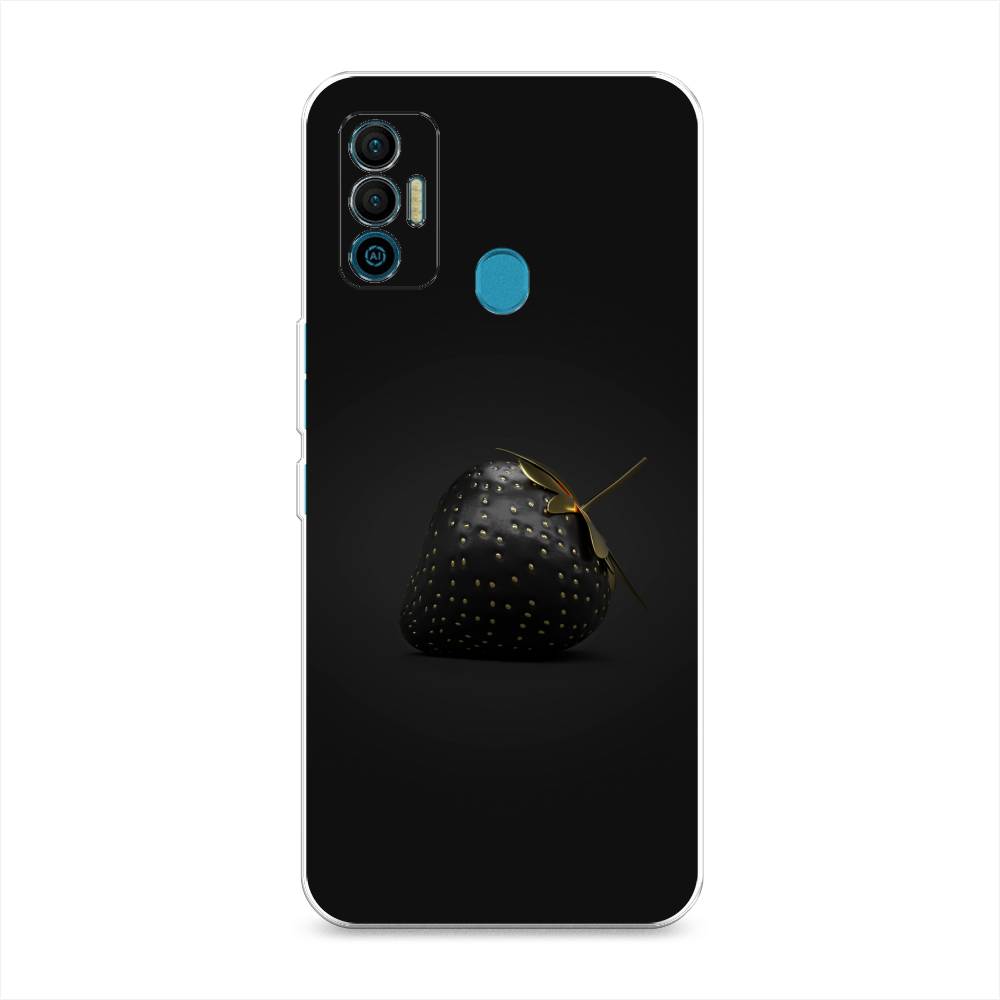 

Чехол Awog на Tecno Spark 7 "Черная клубника", Разноцветный, 301050-10