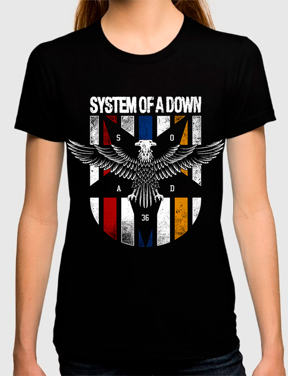 

Футболка женская Dream Shirts System of a Down Женская 50007471 черная XL, System of a Down Женская 50007471