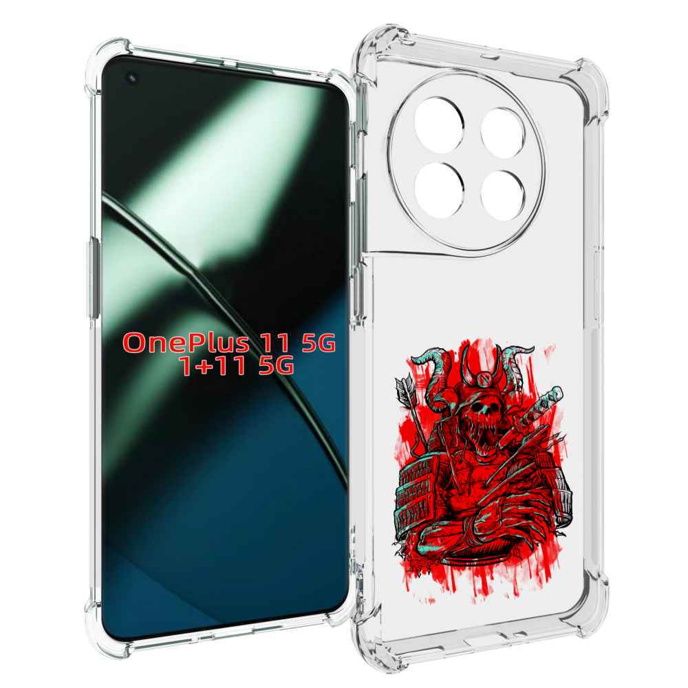 

Чехол MyPads красный скелет воин для OnePlus 11, Прозрачный, Tocco
