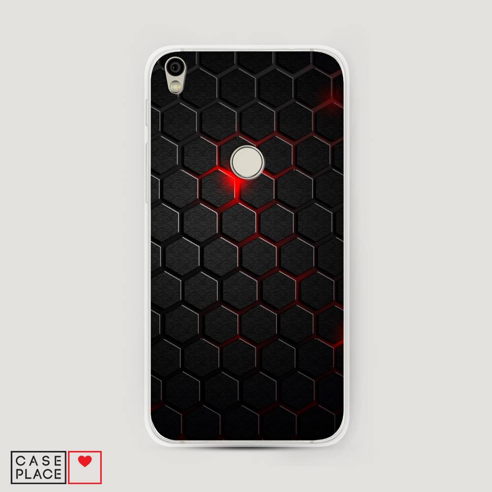 фото Чехол awog "фон соты красные" для alcatel shine lite