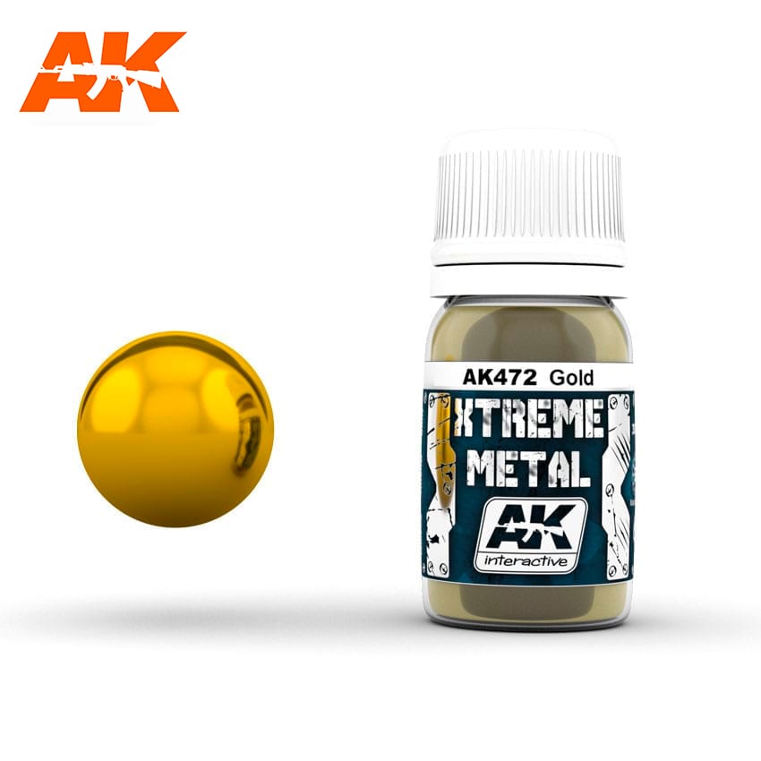 

Краска акриловая AK Interactive XTREME METAL GOLD металлик золото