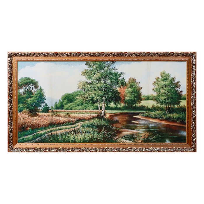 

S094-50х100 Картина из гобелена Дорога вдоль пшеничного поля (58х108)