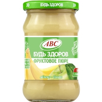 

Пюре Яблоко-банан ст/б 280гр 1/12шт Будь Здоров ABC РБ