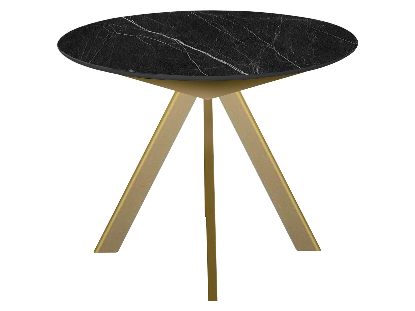 Кухонный стол Первый Мебельный Милтон Черный мрамор / Золотой, металл
