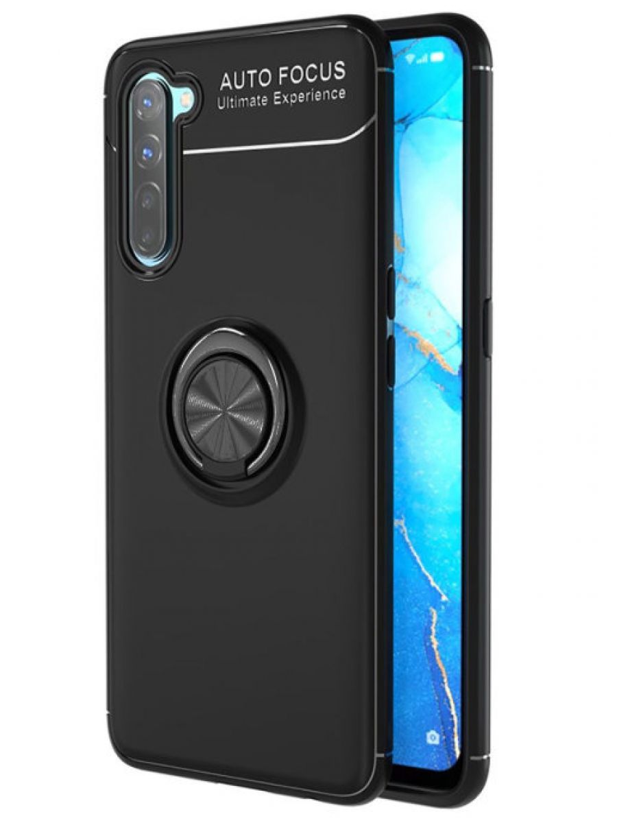 

Brodef Revolve Силиконовый чехол с кольцом для Oppo Reno 3 черный