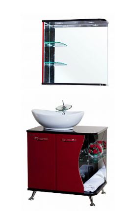 

Мебель для ванной Bellezza Рио 70 L красная с чёрным
