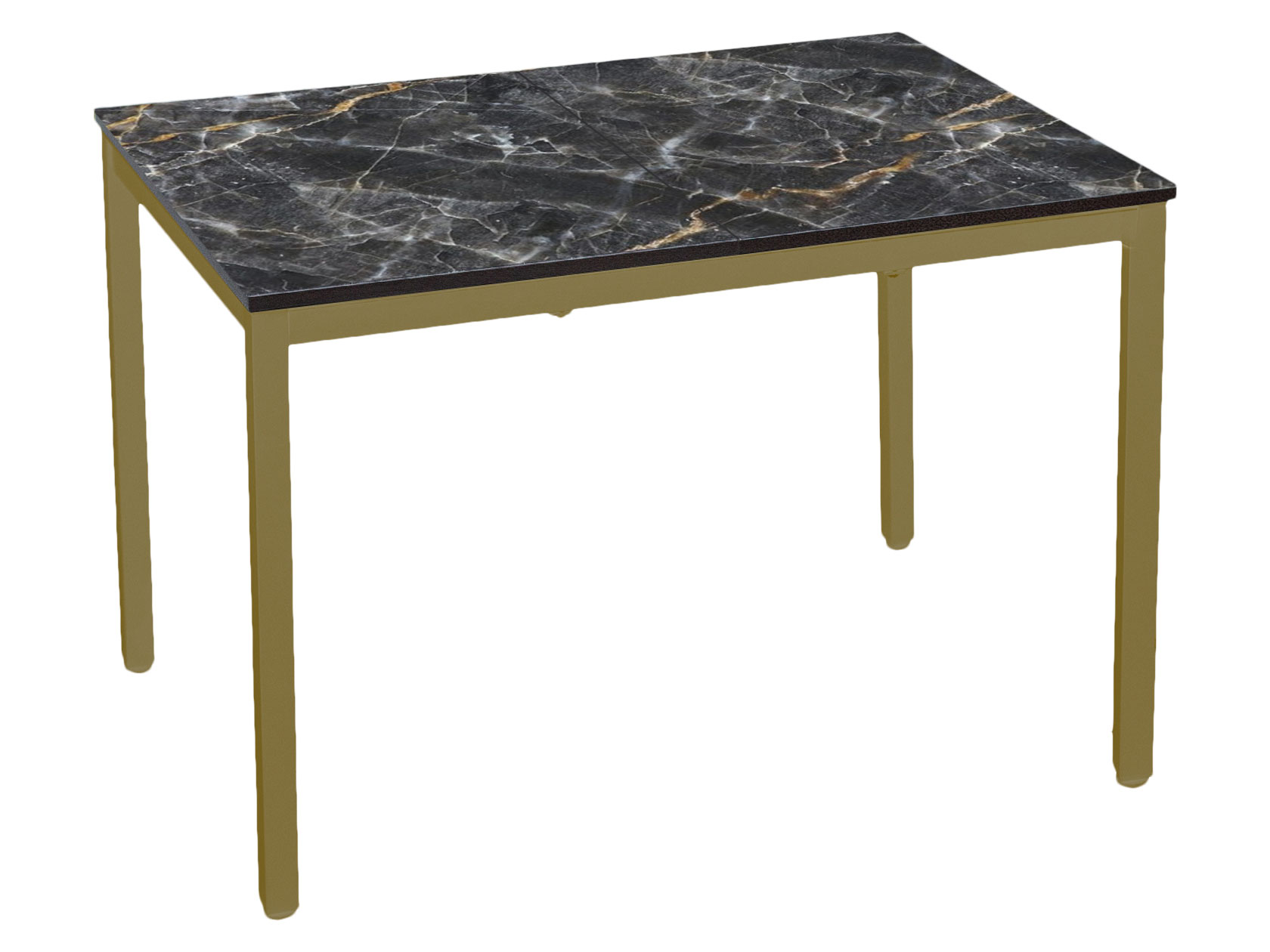 Кухонный стол Первый Мебельный Норд Черно-золотой мрамор / Золотой, металл