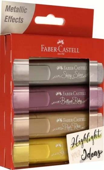 

Текстовыделители Faber-Castell TL 46 Metallic 4 цвета, Разноцветный