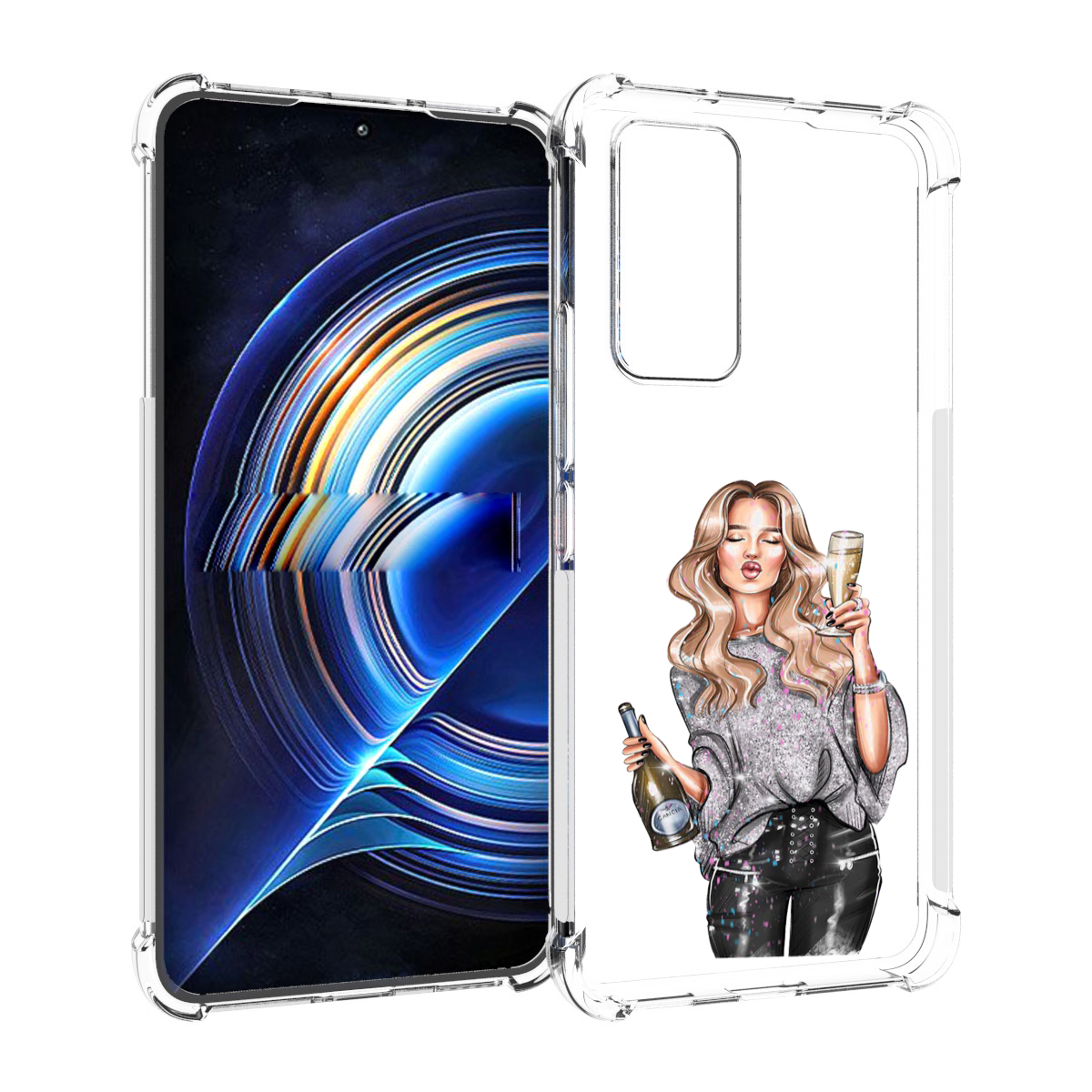 

Чехол MyPads красивая-любительница-шампанского женский для Tecno Camon 19 Neo, Прозрачный, Tocco