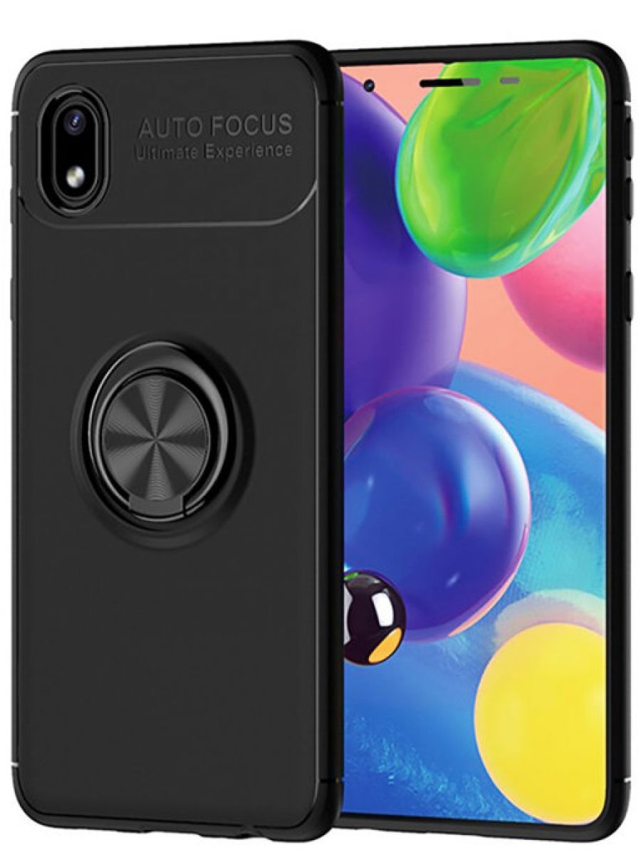 

Brodef Revolve Силиконовый чехол с кольцом для Samsung Galaxy A01 Core черный