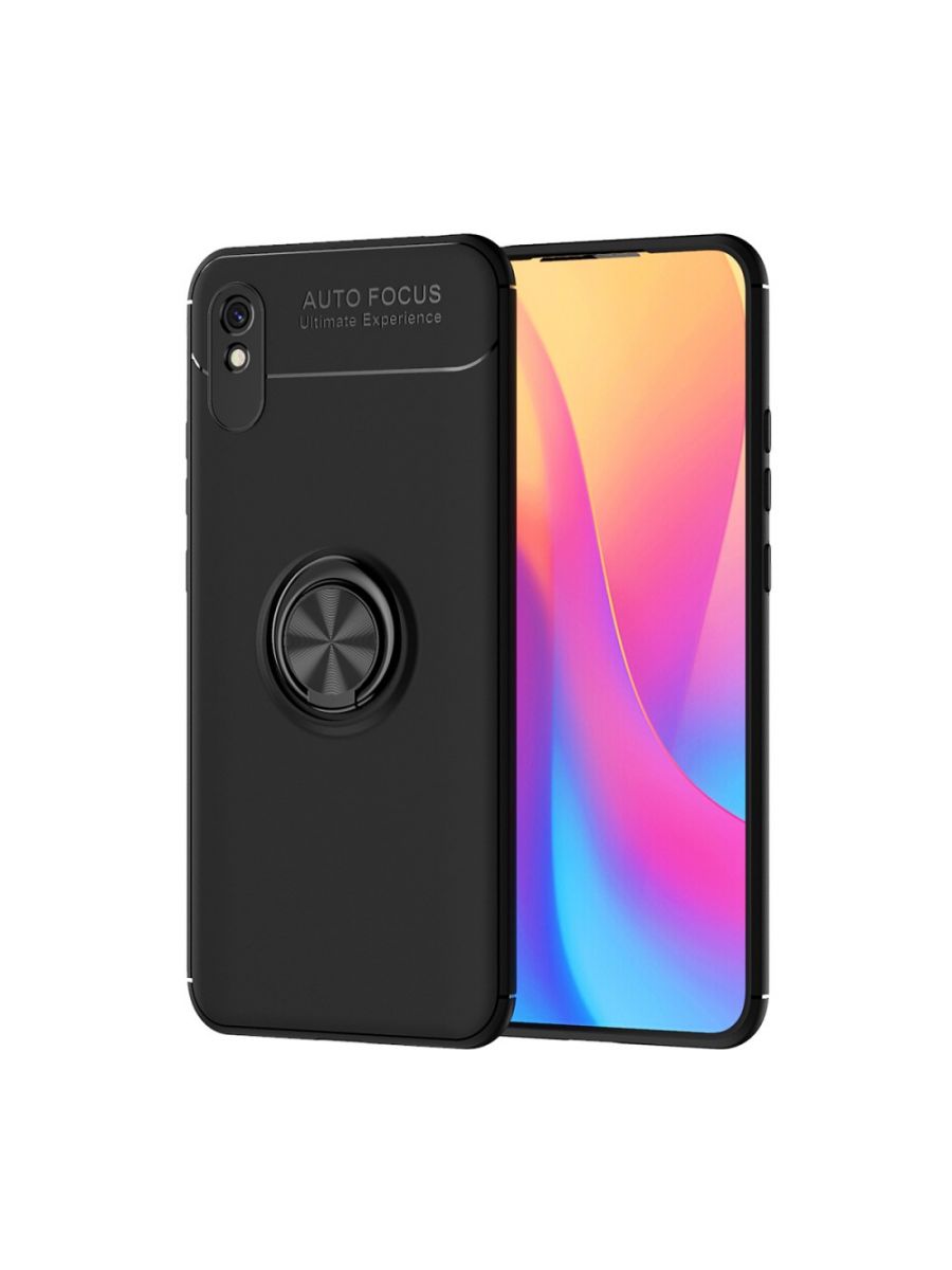

Brodef Revolve Силиконовый чехол с кольцом для Xiaomi Redmi 9A Черный
