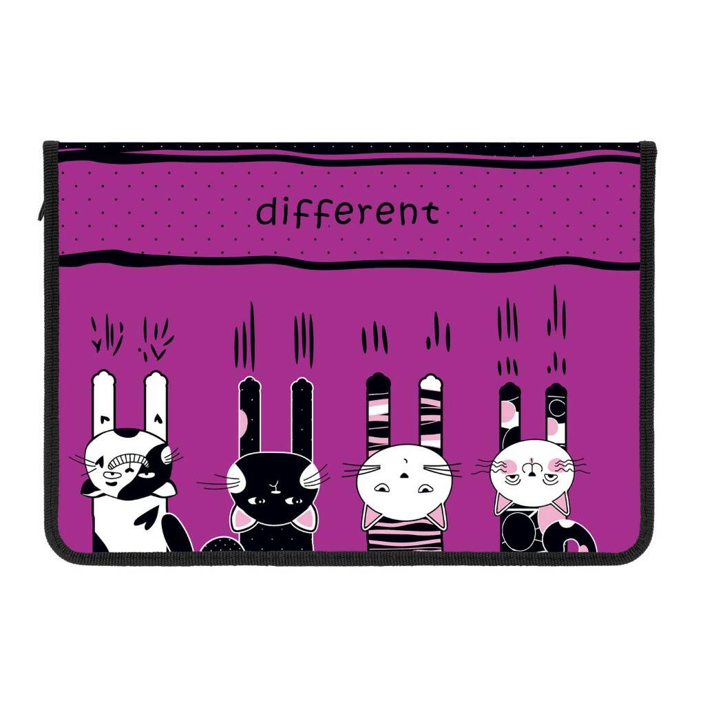 

Папка для тетрадей Hatber Different А4 с откидной планкой на молнии