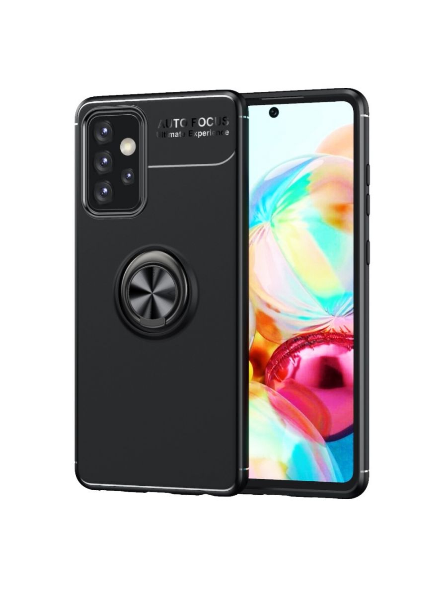 

Brodef Revolve Силиконовый чехол с кольцом для Samsung Galaxy A72 Черный