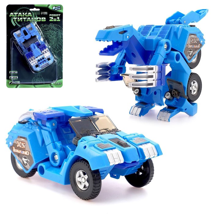 Робот с трансформацией Динобот, световые и звуковые эффекты, цвета синий робот silverlit ycoo дроид за мной синий