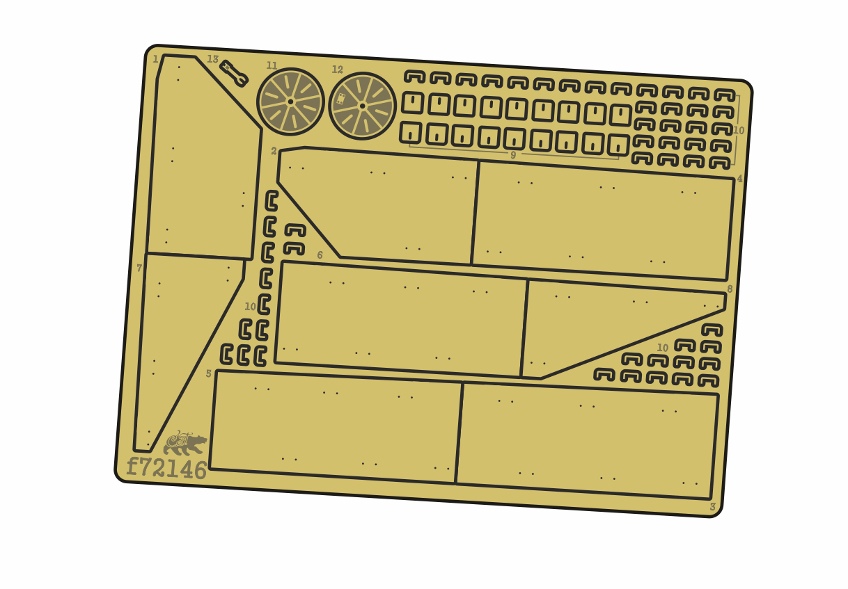 

f72146 1:72 Бортовые экраны для Chieftain MK 10/11 ФТД, Однотонный