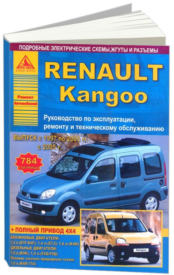 

Renault Kangoo I 1997-08 рестайлинг с 2005 с бензиновыми и дизельными двигателями...