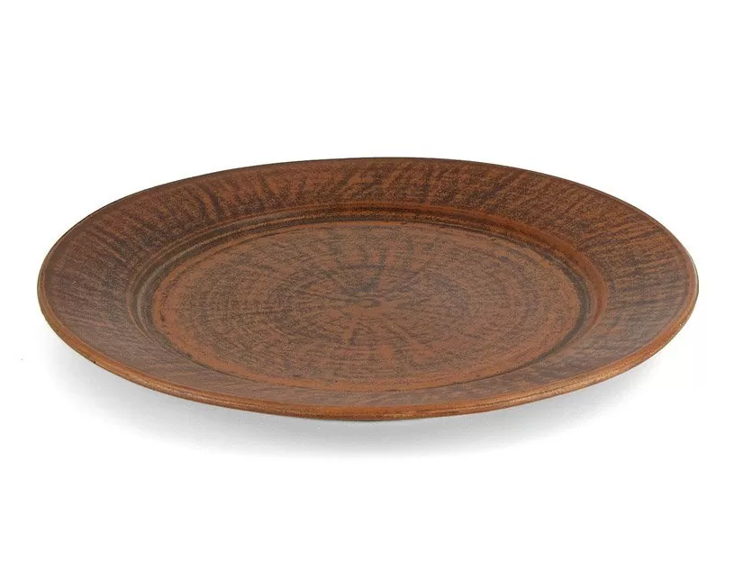 

Тарелка из красной глины 26см "Дымленая керамика" (50271)