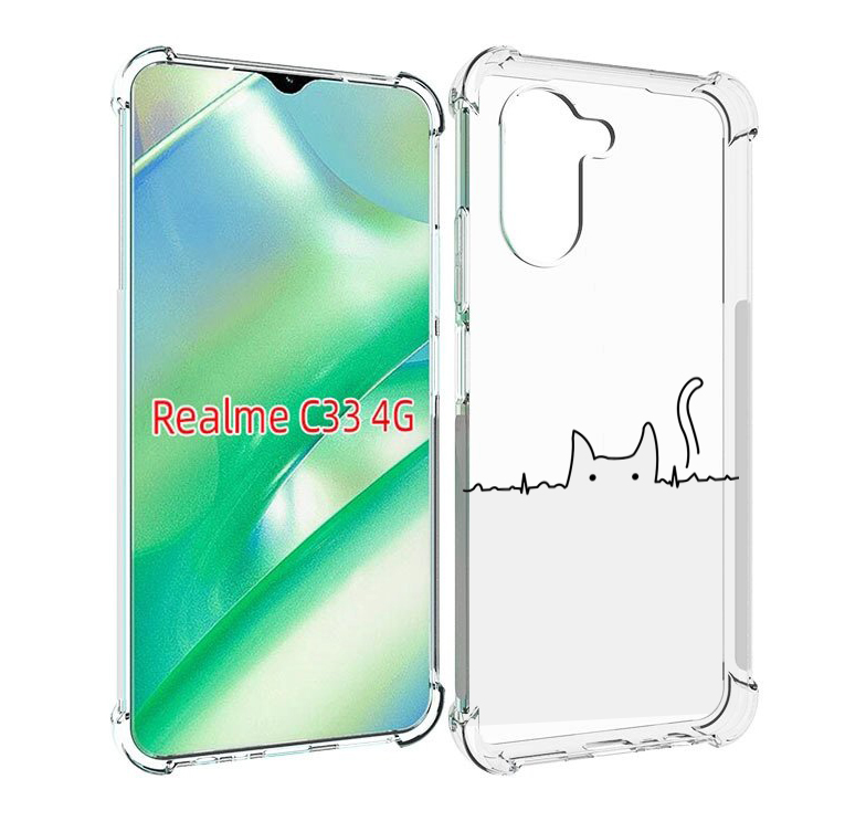 

Чехол MyPads кот-музыкальный для Realme C33 4G, Прозрачный, Tocco