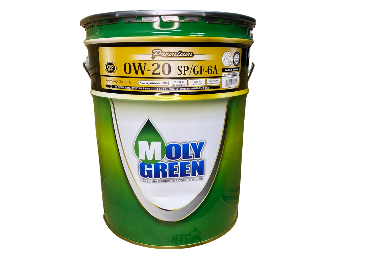 Моторное масло MOLYGREEN Premium 0W20 SP GF-6A 20л