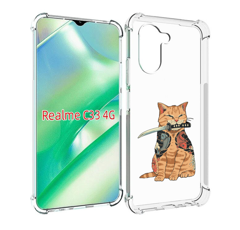 

Чехол MyPads кот-с-катаной для Realme C33 4G, Прозрачный, Tocco