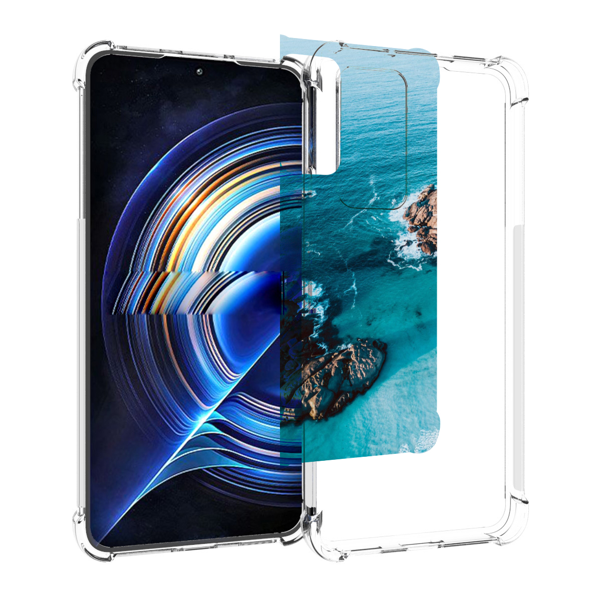 

Чехол MyPads красивый голубой залив для Tecno Camon 19 Neo, Прозрачный, Tocco