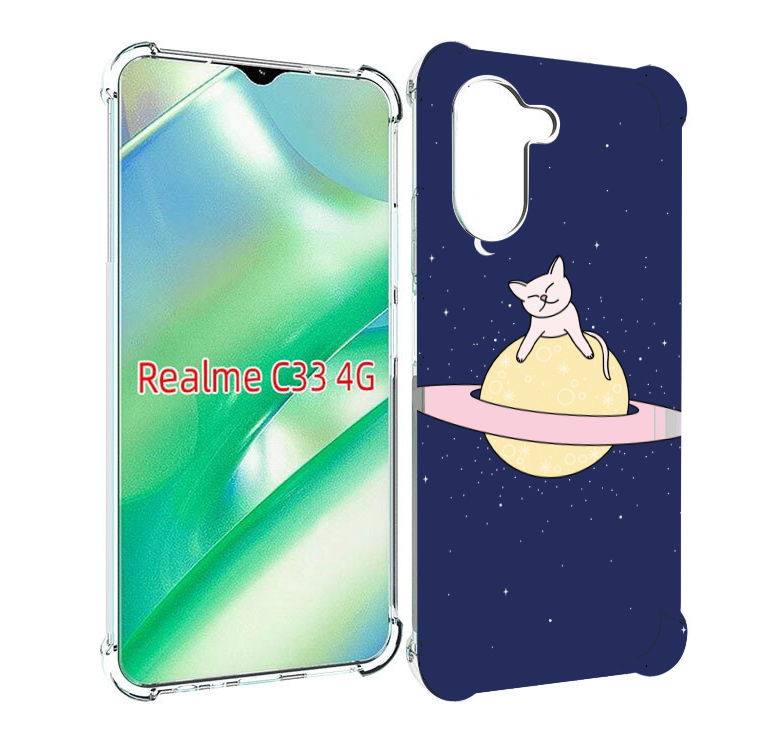 

Чехол MyPads котик на планете для Realme C33 4G, Прозрачный, Tocco