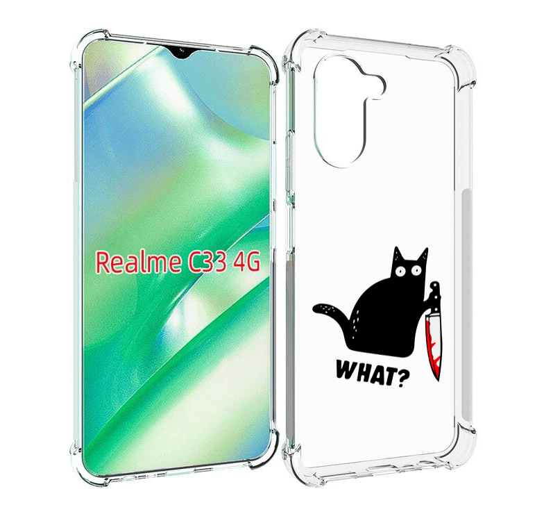 

Чехол MyPads котик-убийца для Realme C33 4G, Прозрачный, Tocco