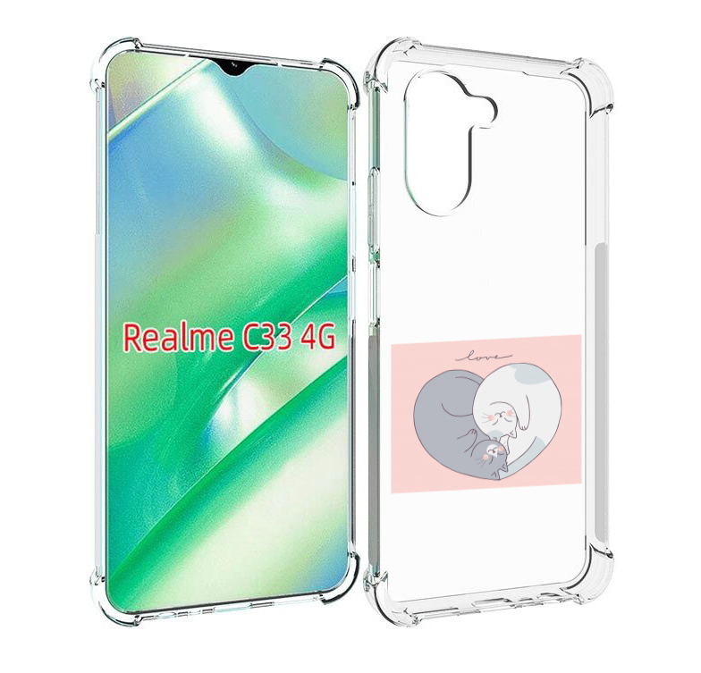 

Чехол MyPads котики-в-форме-сердца для Realme C33 4G, Прозрачный, Tocco