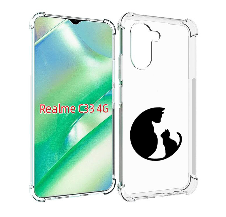 

Чехол MyPads коты в полукруге для Realme C33 4G, Прозрачный, Tocco