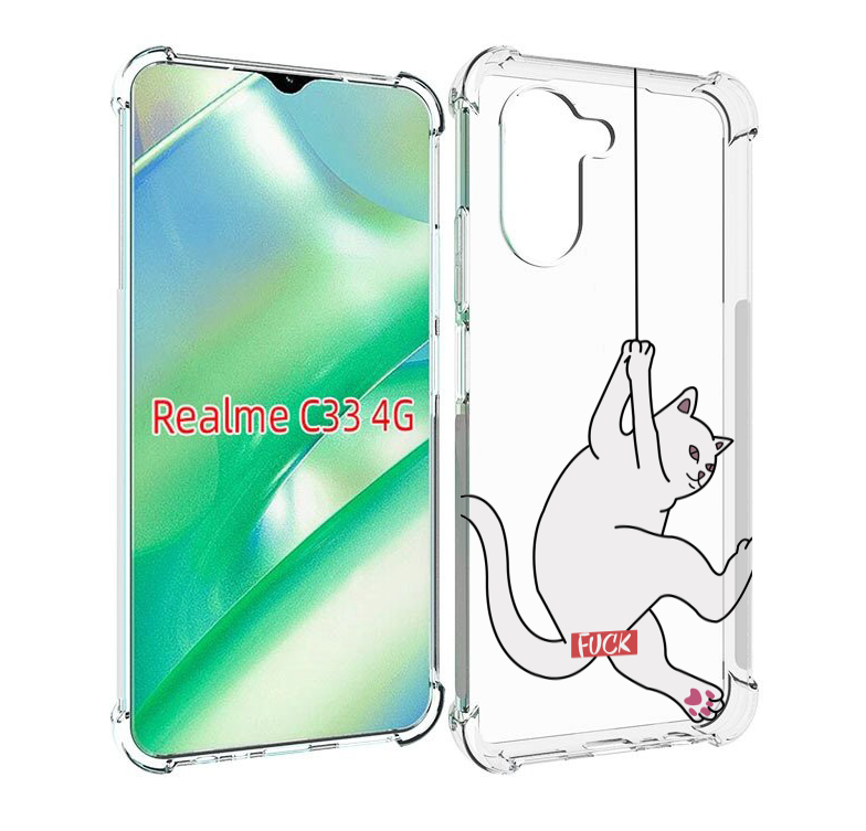

Чехол MyPads котяра-на-веревке для Realme C33 4G, Прозрачный, Tocco